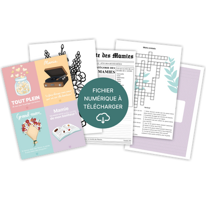 KIT À IMPRIMER - Grand-mère - Souvenir créatif, DIY, cartes et jeux