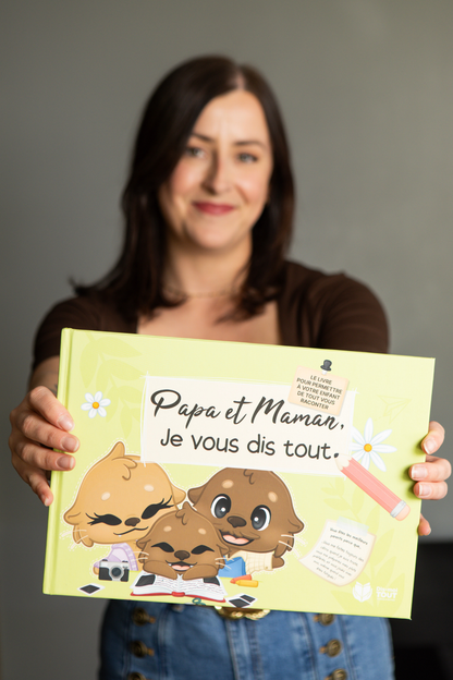 Alice Brière nous montre le livre "Papa et Maman, Je vous dis tout"