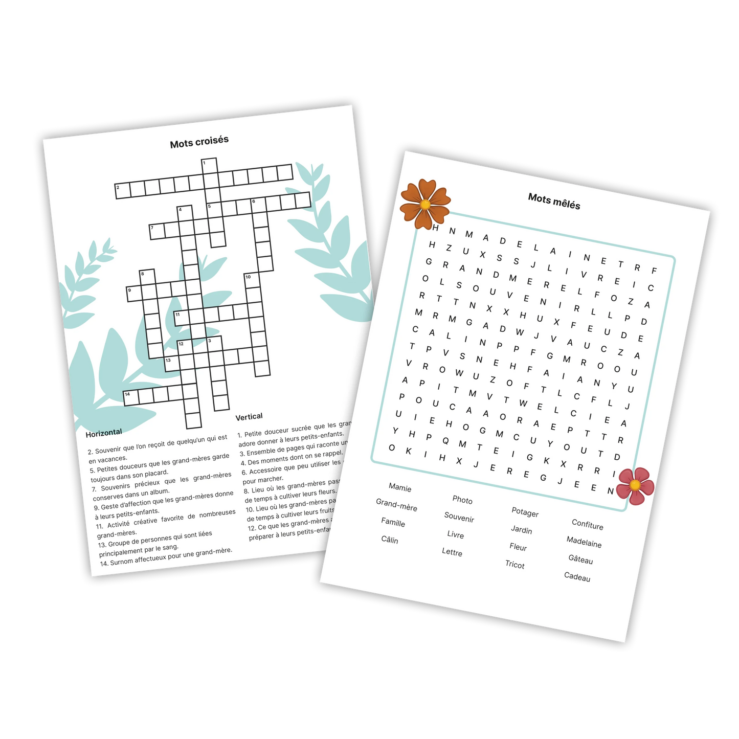 KIT À IMPRIMER - Grand-mère - Souvenir créatif, DIY, cartes et jeux