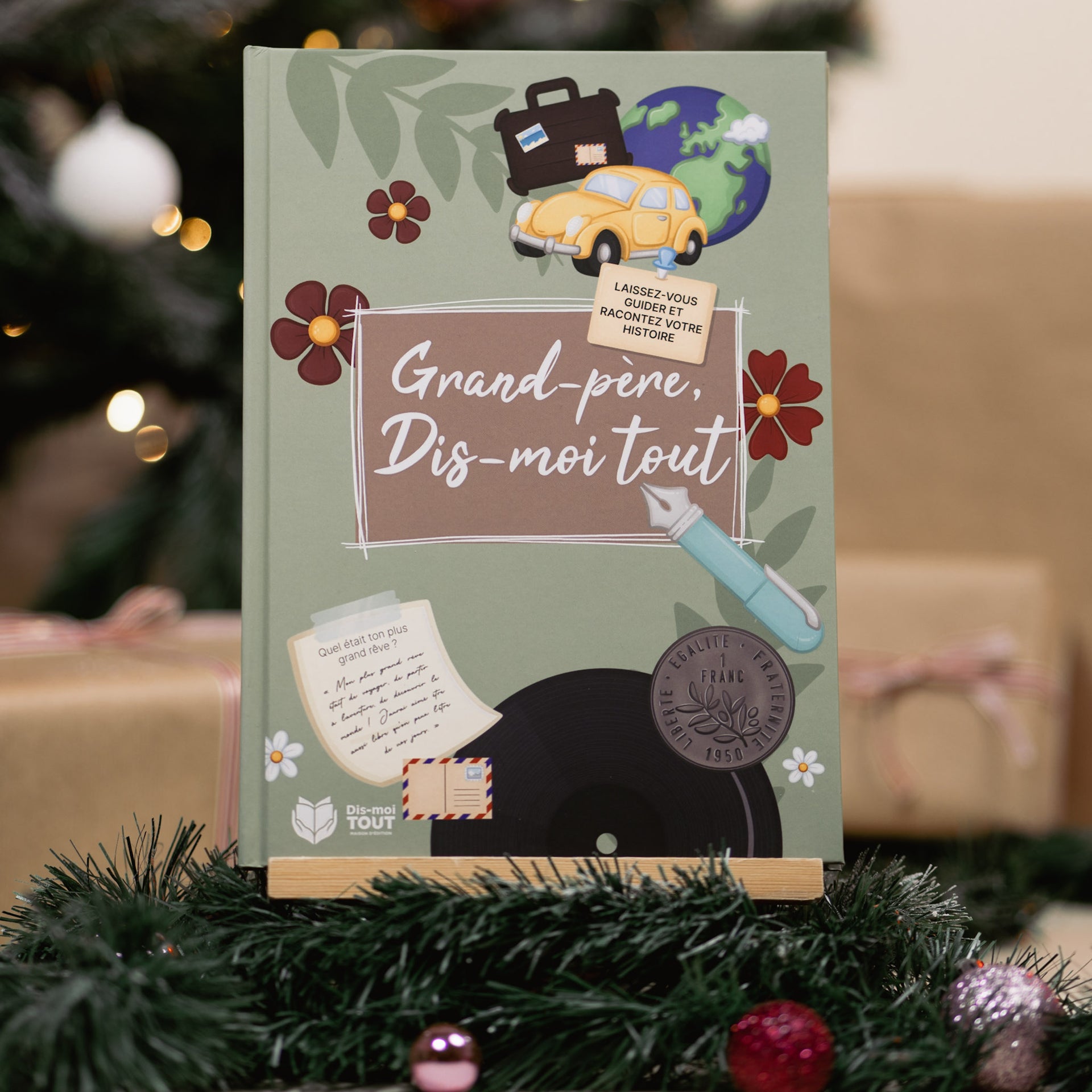 Livre « Grand-père, Dis-moi Tout » – Journal Souvenirs, 100 Questions + Photos – Cadeau Original Anniversaire, Noël, Fête Des Grands-pères