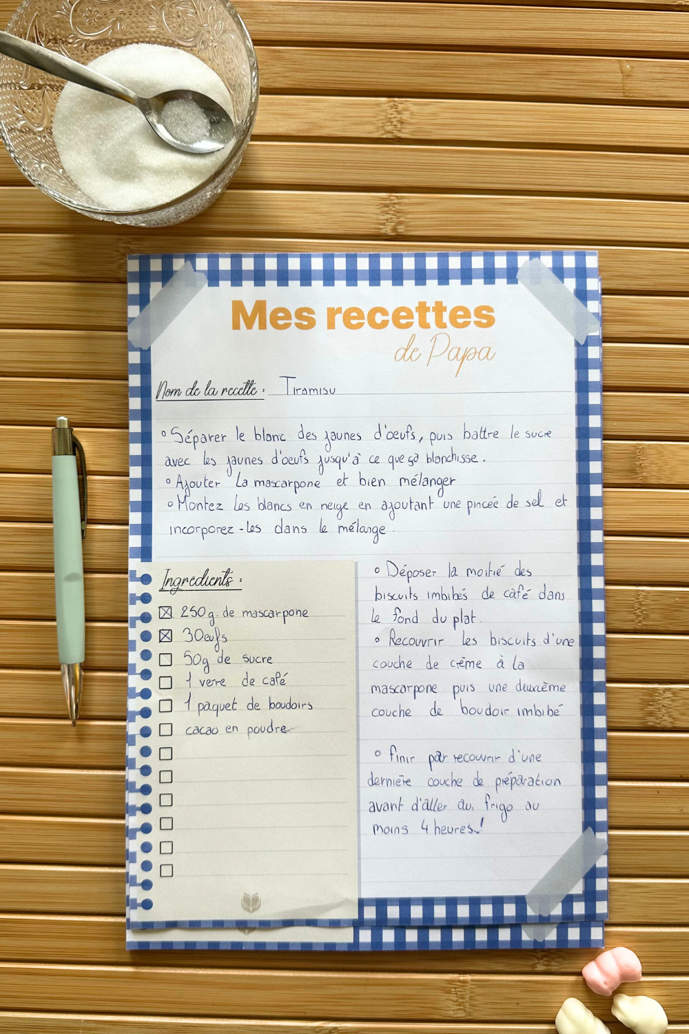 Bloc-notes “Mes recettes de papa”